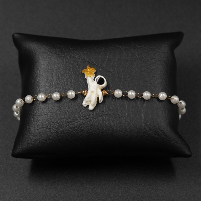 TOBILLERA ASTRONAUTA BLANCA PERLAS